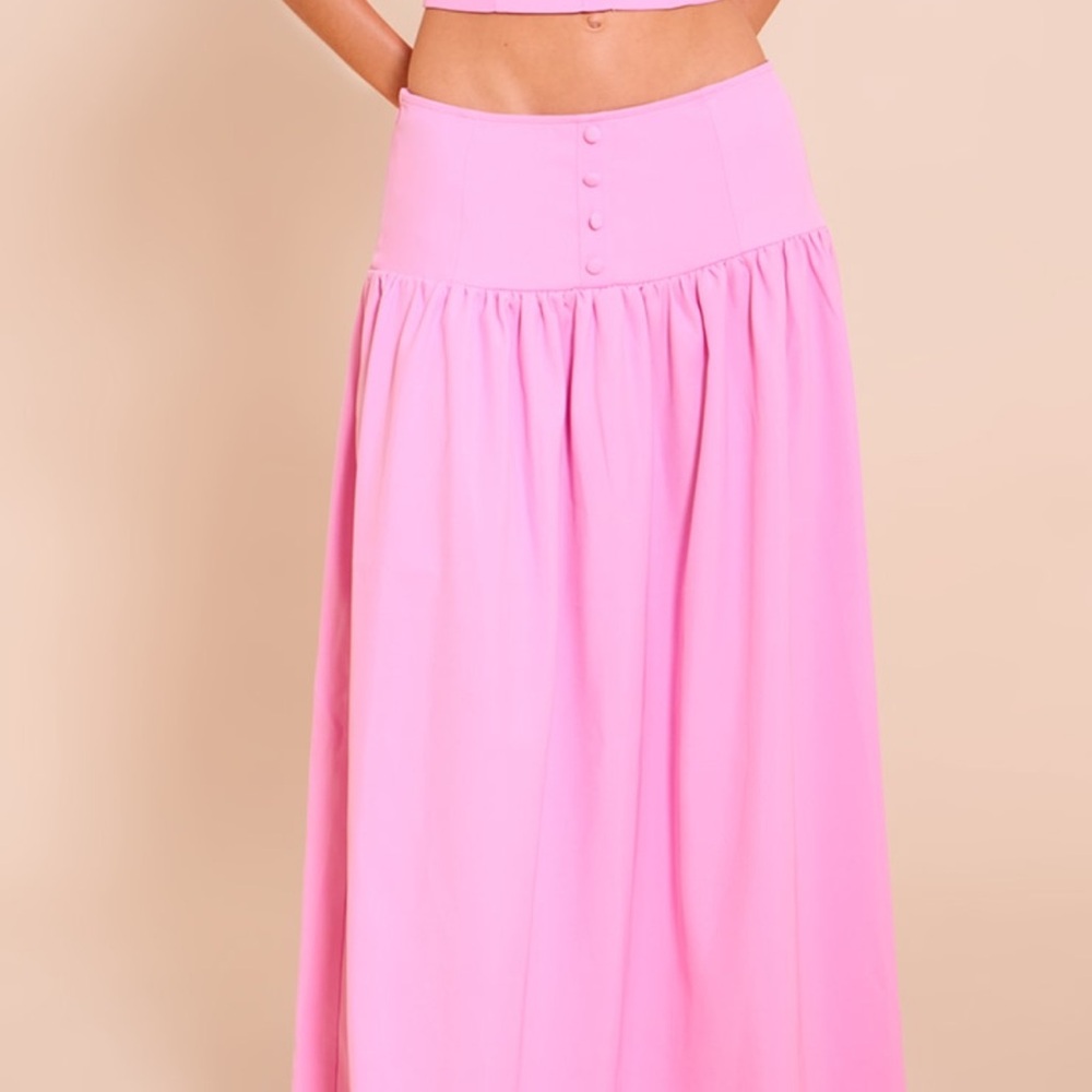 PrettyLittleThing Candy Pink Woven 2 pc Set - Picture 2 of 3